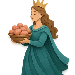 Queen with potatoes